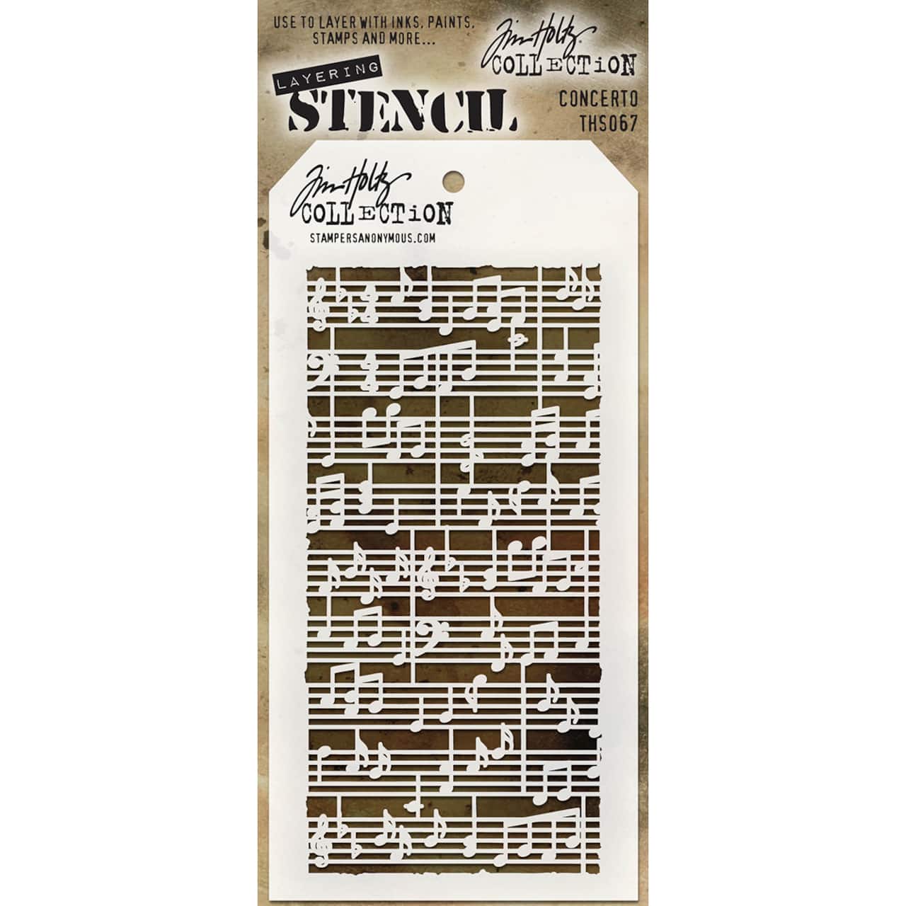 Stampers Anonymous Tim Holtz® Concerto Layered Stencil, 4" x 8.5"